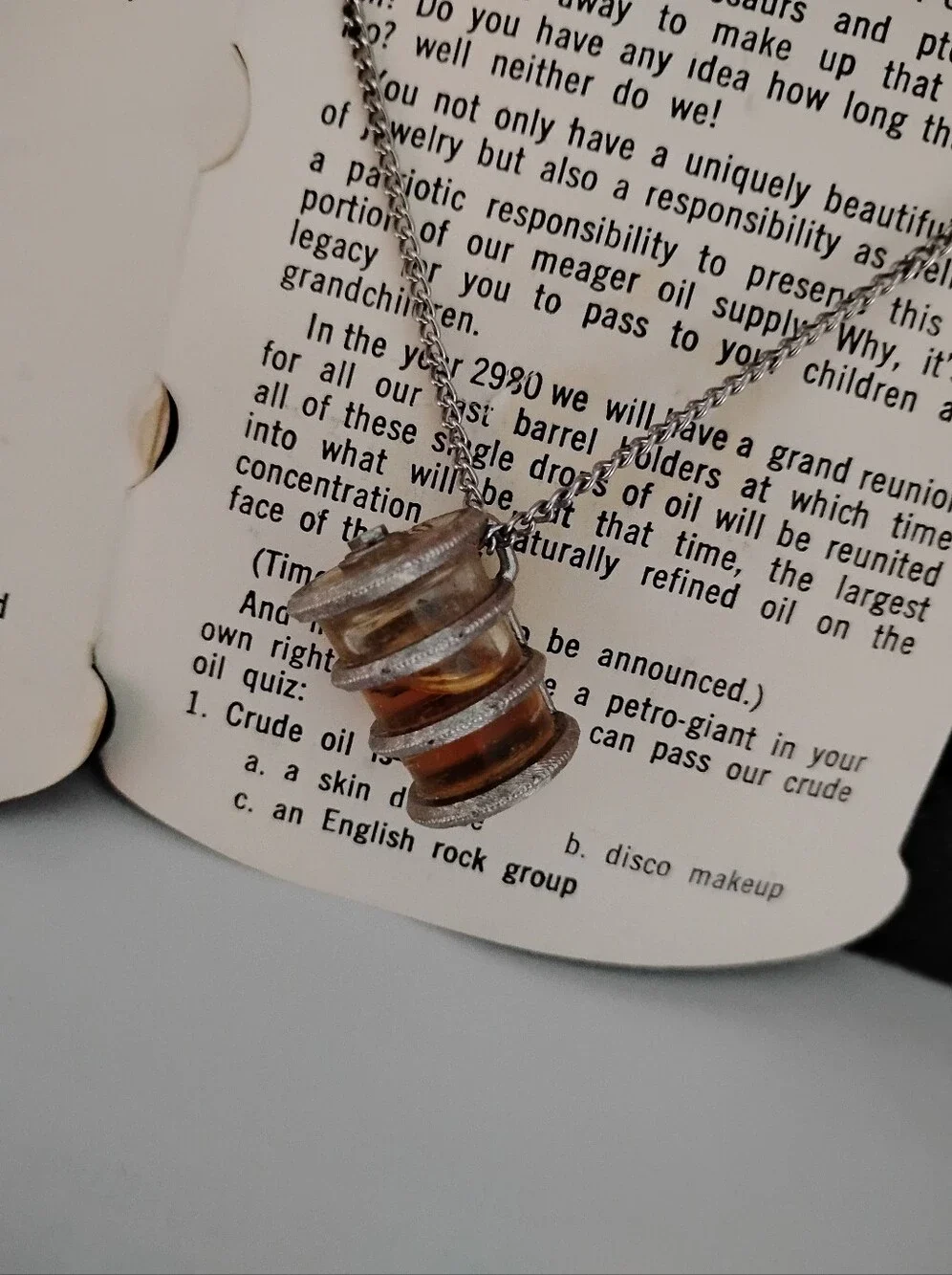 The Last Barrel Pendant Necklace in Brown and Cream